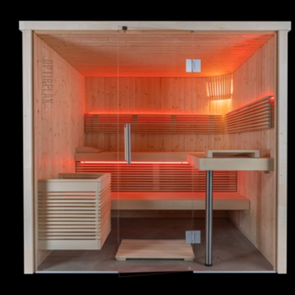 Sauna mit Glasfront + Infrarot DS - Köln L