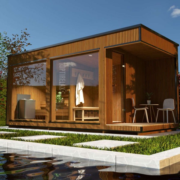 Gartenhaus mit Sauna mit Vorraum OP-WP SPACE IV