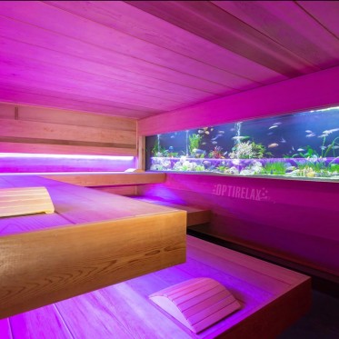 Luxus Indoor Sauna mit Aquarium